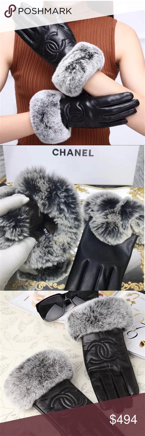 chanel leather gloves with fur|Chanel gloves official site.